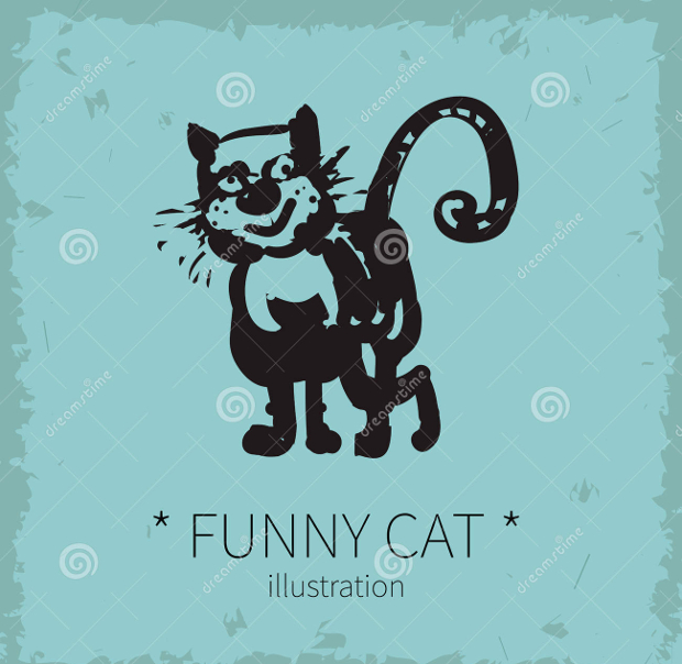 funny cat illustration