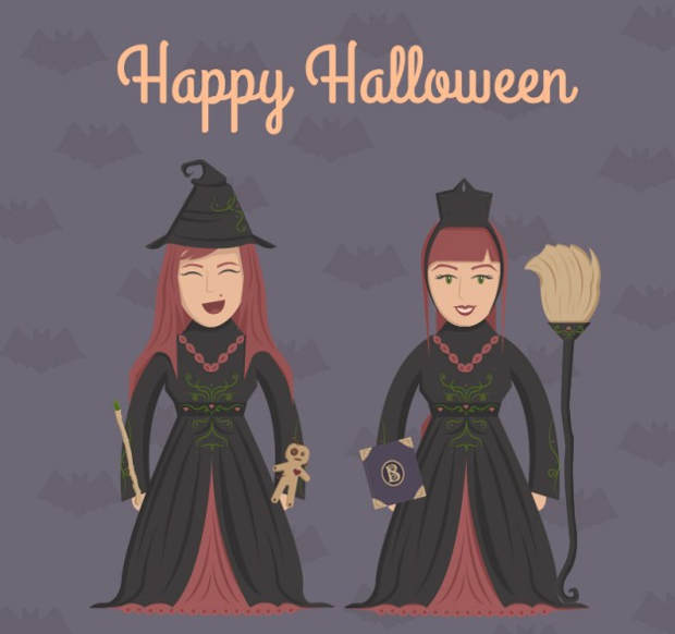 halloween witch illustration