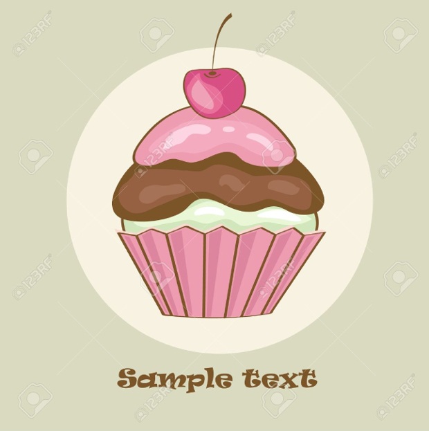 birthday cupcake illustration 