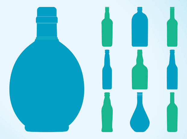 bottle silhouettes vector
