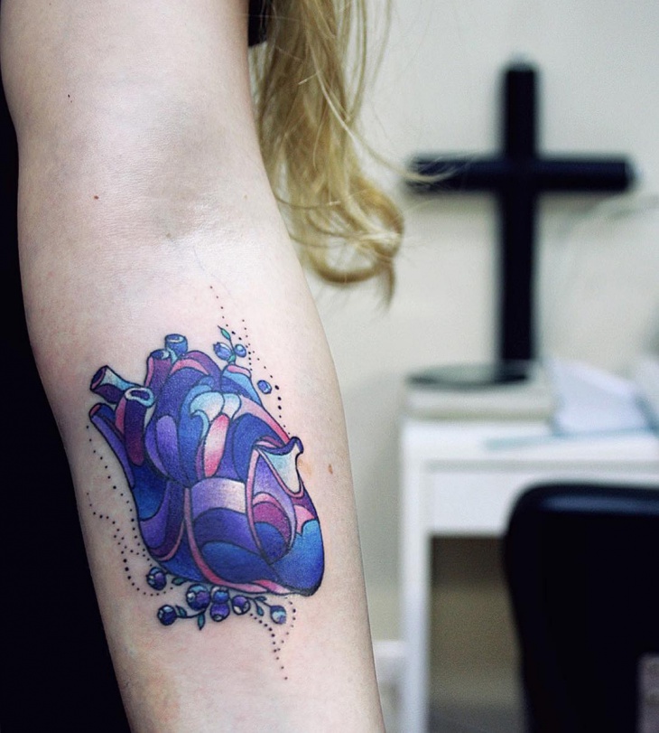 heart blueberry tattoo