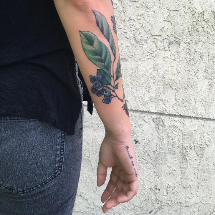 forearm blueberry tattoo idea