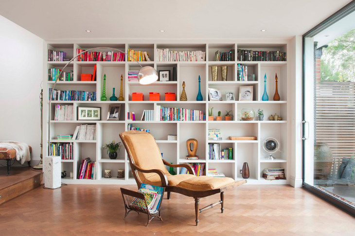 living room bookshelves