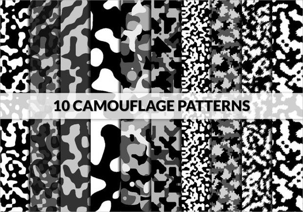 black and white camo pattern