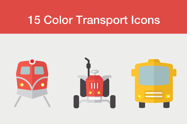 transport flat icons