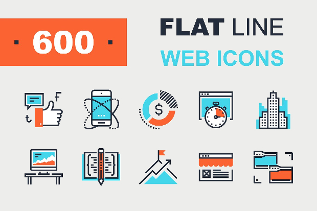 flat line web icons