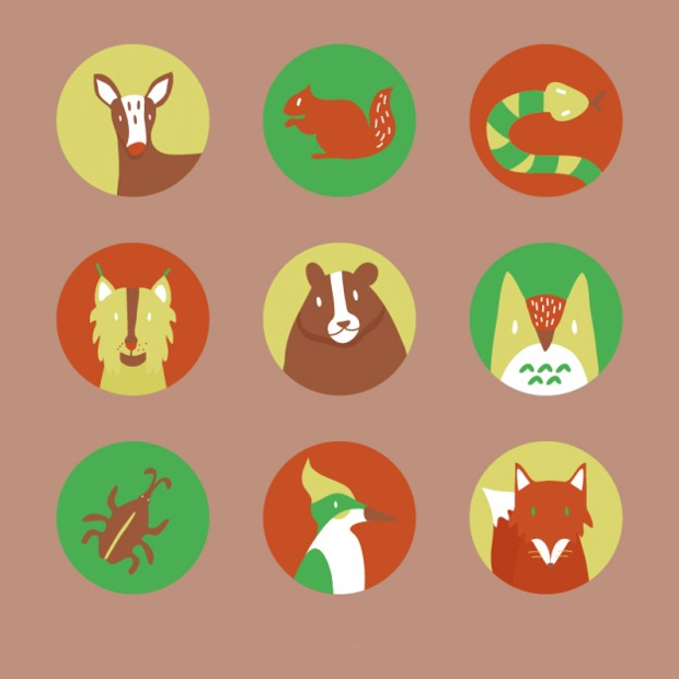 animal flat icons