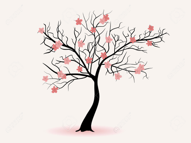 cherry blossom tree silhouette