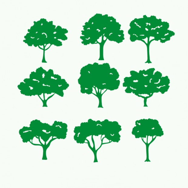 green tree silhouette