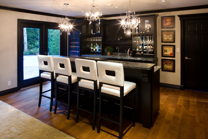 transitional home bar chandelier design