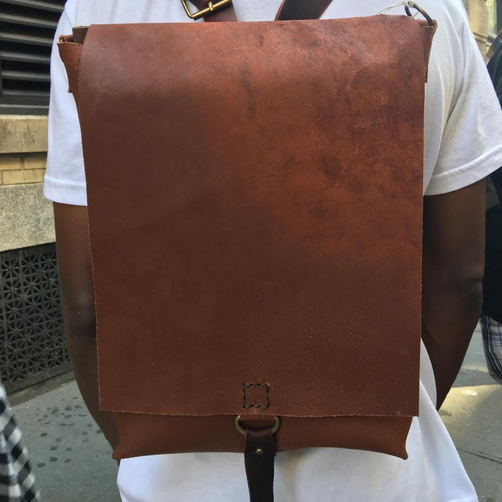 rugged leather backpack