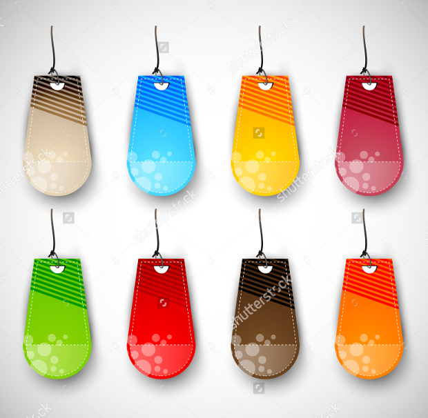 colorful blank tags