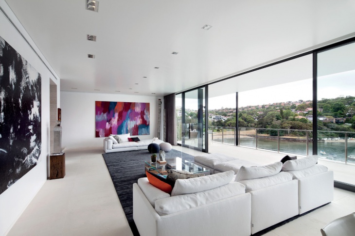 modern living room with balcony