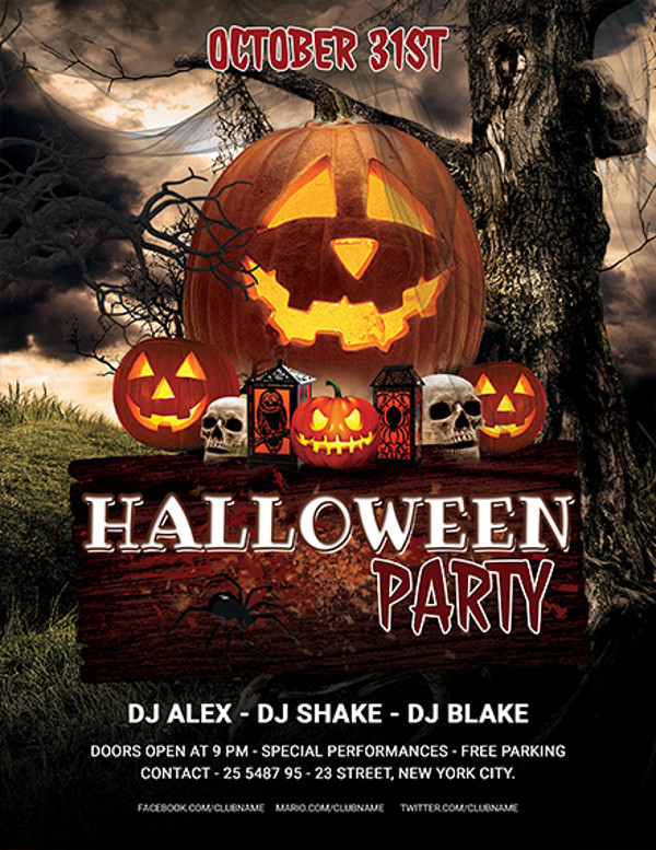free editable halloween party flyer