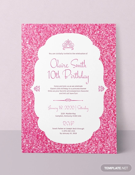 princess party invitation template