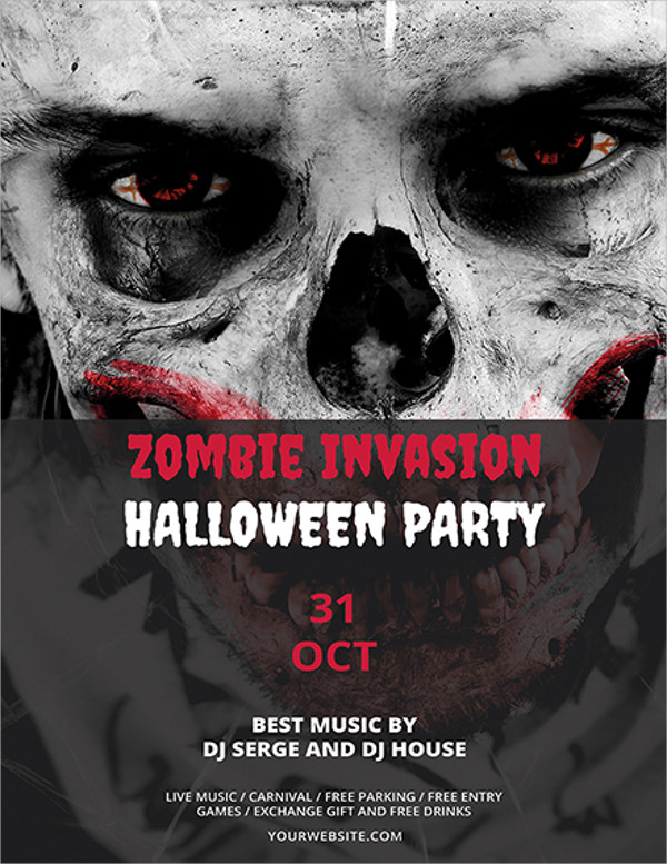 zombie invasion halloween flyer