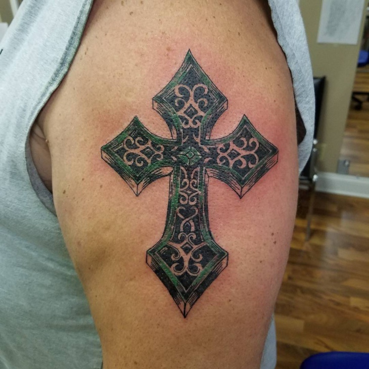 celtic cross sleeve tattoo