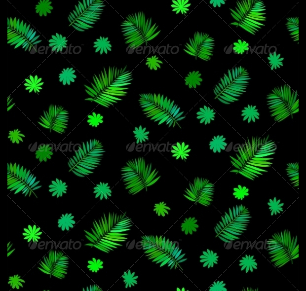green tropical leaf pattern