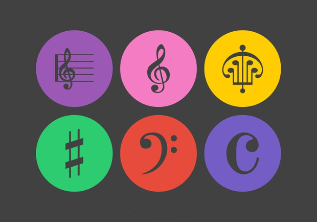music note icons
