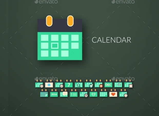 flat calendar icons