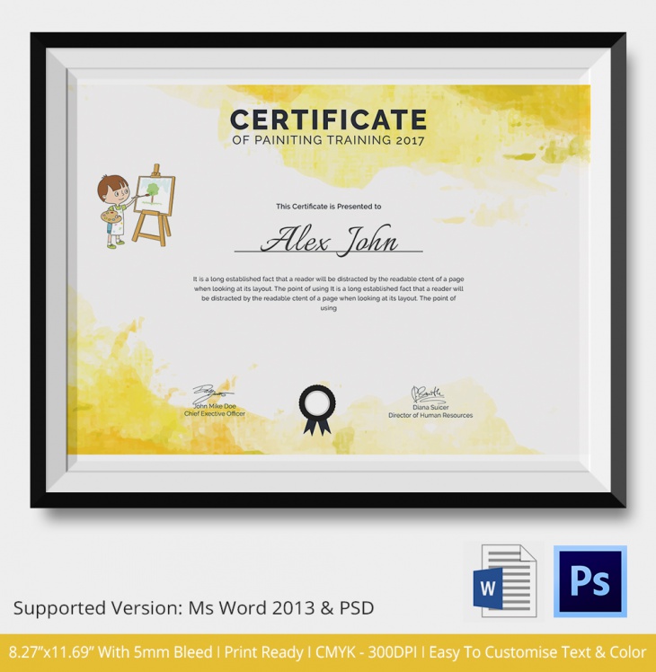 Sample Painting Certificate