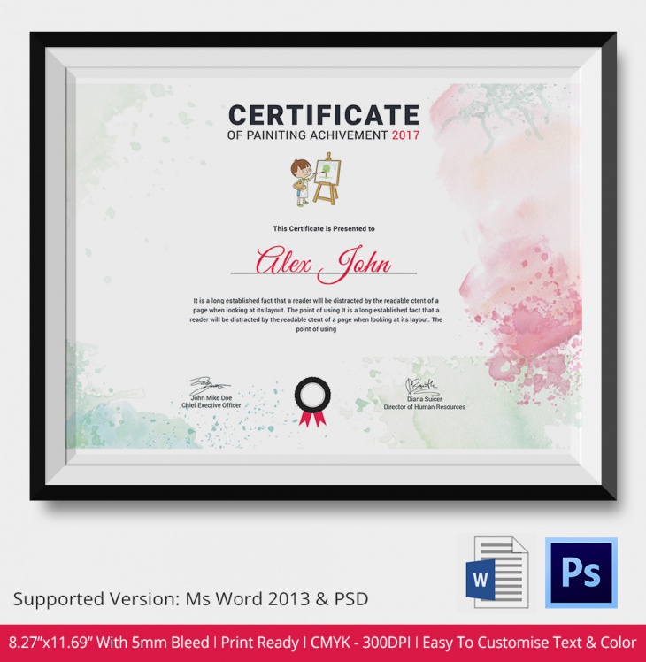 Painting Achievement Certificate