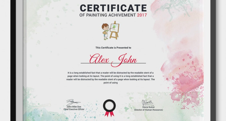 11  Painting Certificates PSD AI InDesign Word Designs Design