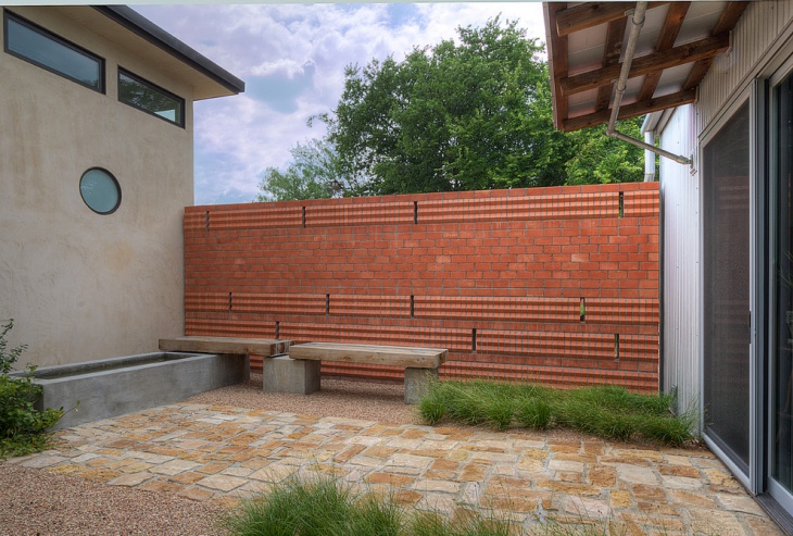 patio brick wall design