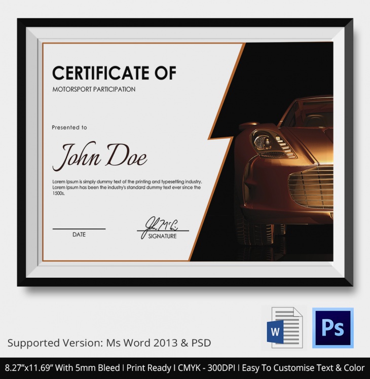 motospport certificate 2