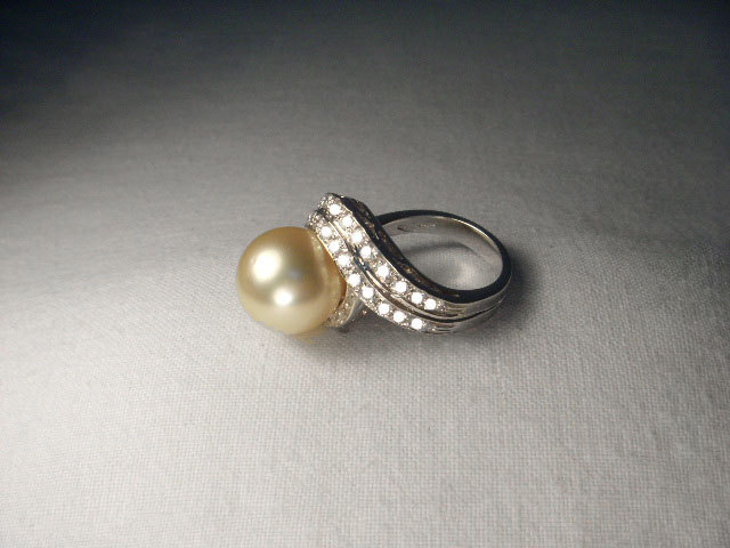 vintage pearl diamond ring