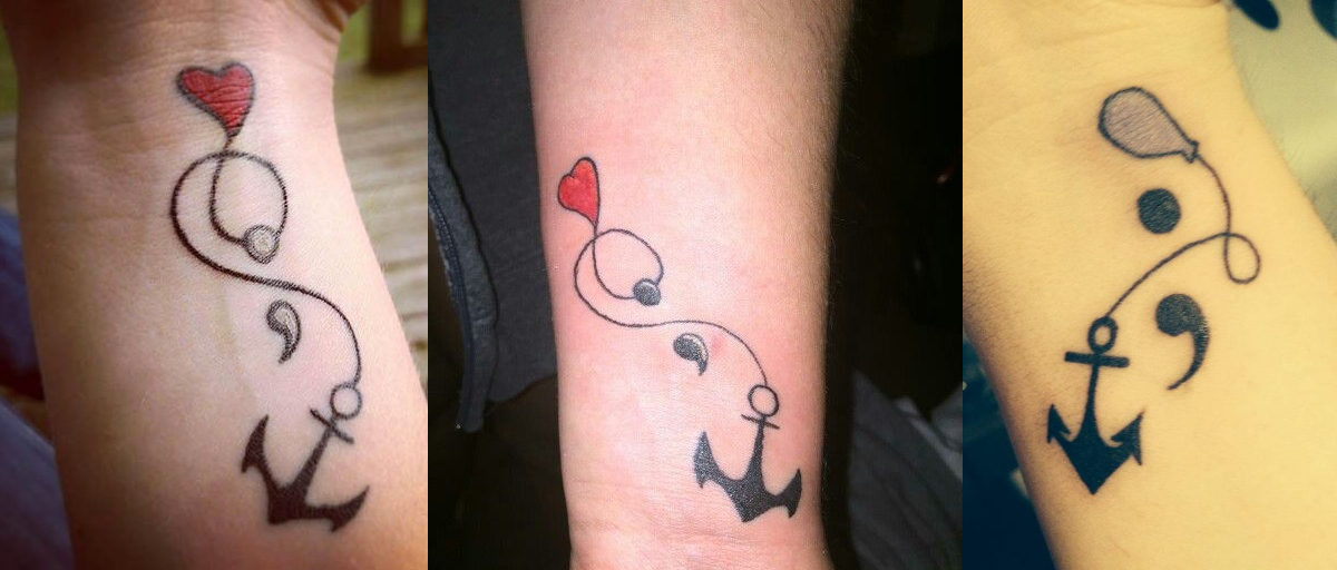 anchor semicolon tattoo