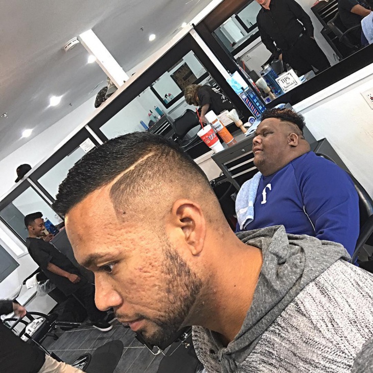 shadow fade haircut with part
