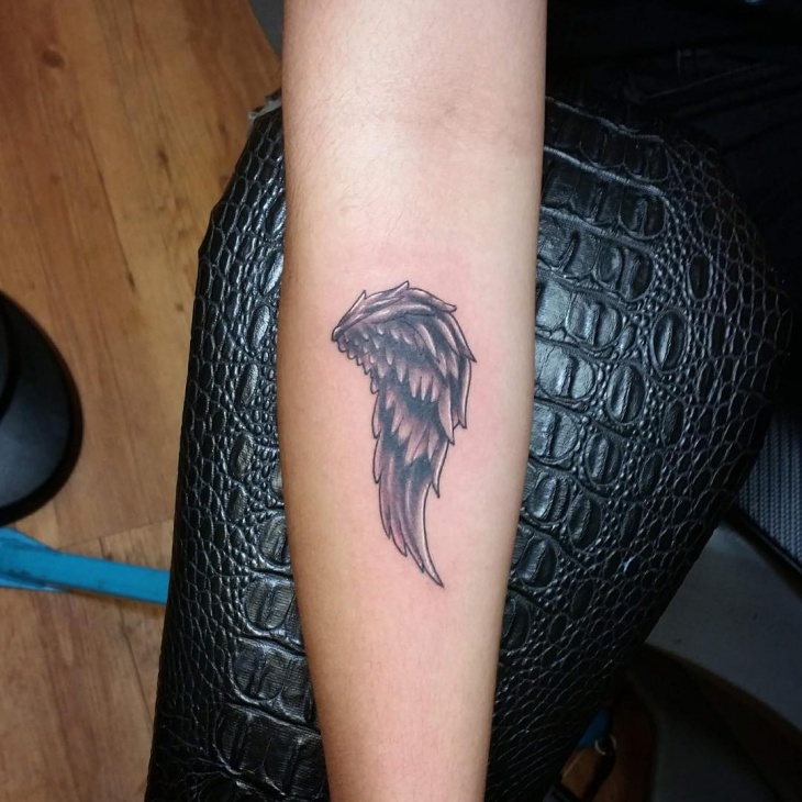 small angel wing tattoo design