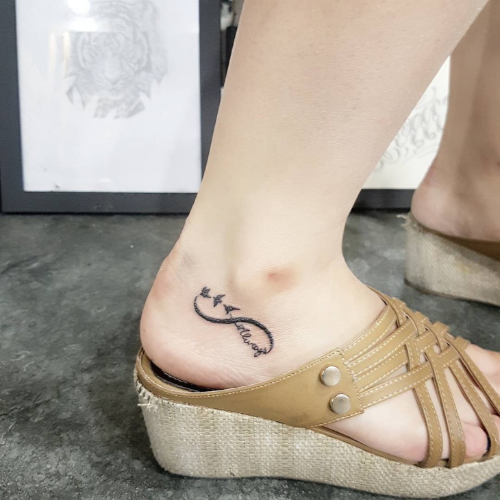 small ankle infinity tattoo