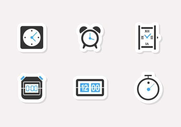 time and clock icons