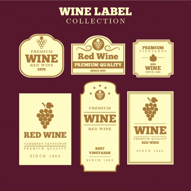 vector wine label