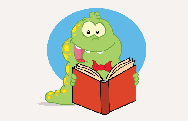 animal reading book clipart