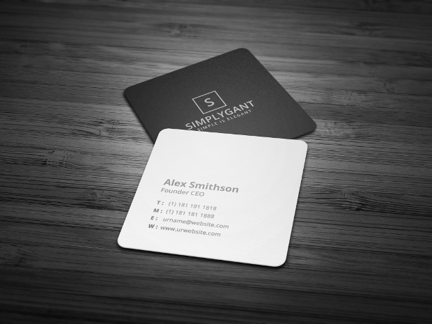 Rounded Minimal Square Business Card