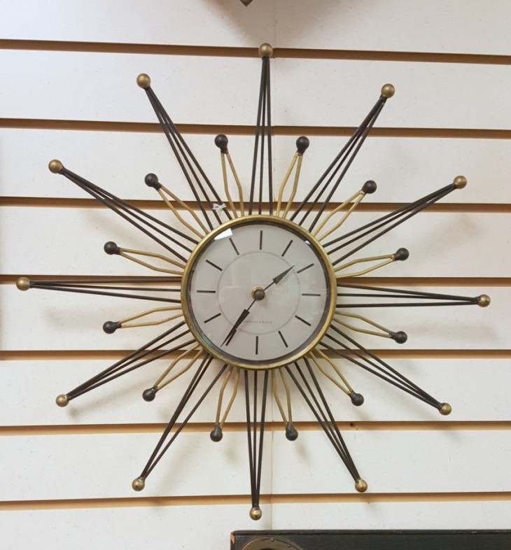 retro sunburst wall clock