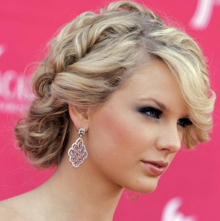 taylor swift updo bun hairstyle for prom