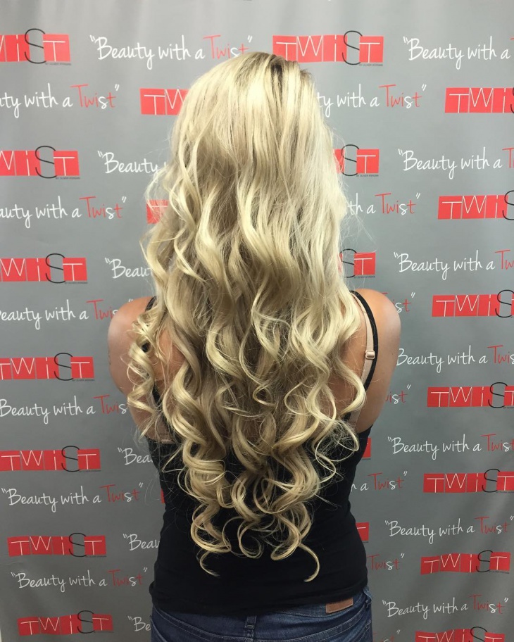 long blonde prom hairstyle