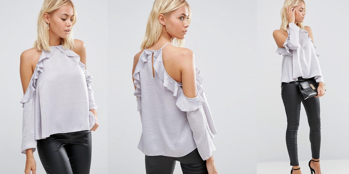 ruffle cold shoulder top 
