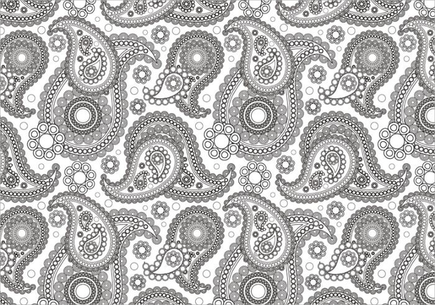 black and white paisley pattern