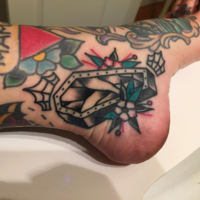 ankle coffin tattoo