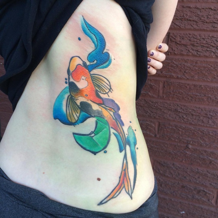 watercolor koi fish tattoo
