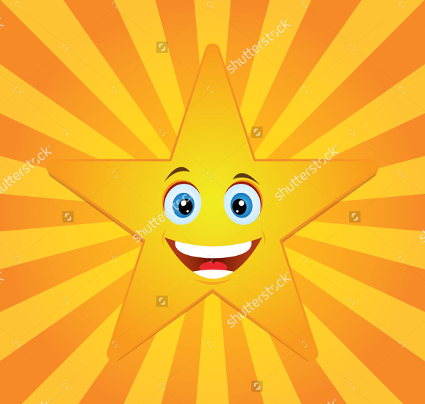 smiling star clipart