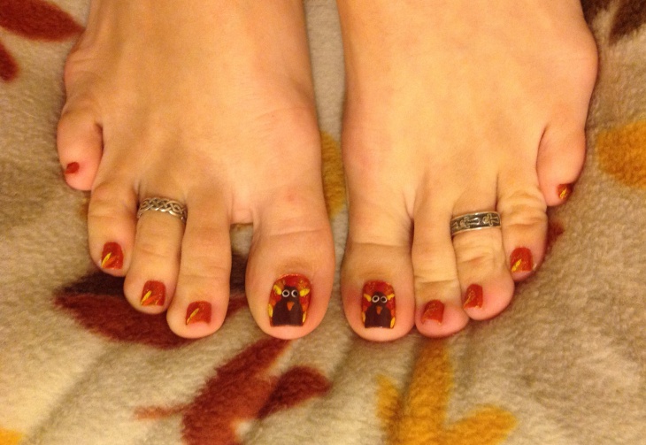 thanksgiving acrylic toe nails