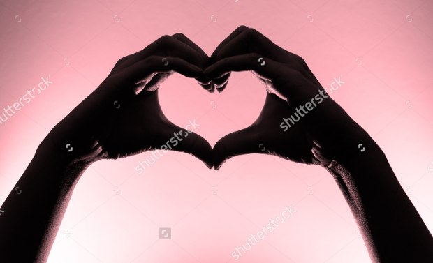 heart hands silhouette