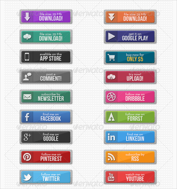 delicious psd buttons