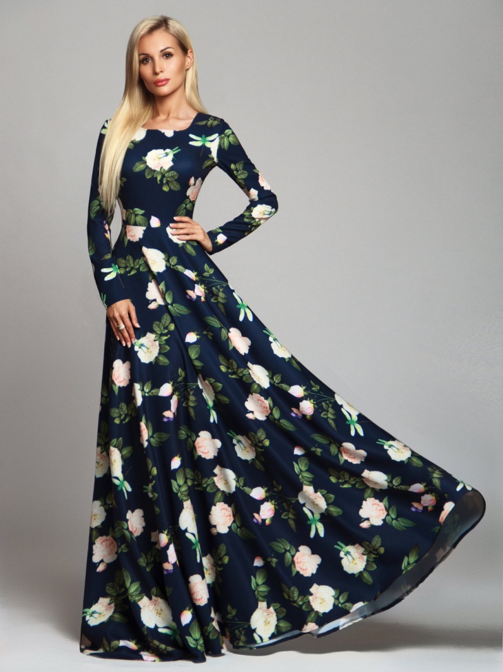 long sleeve floral maxi dress1